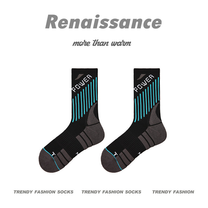 Combed Cotton Colorblock Sport Socks Moisture Wicking