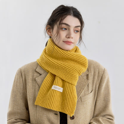 Solid Color Knitted Scarf for Women and Men