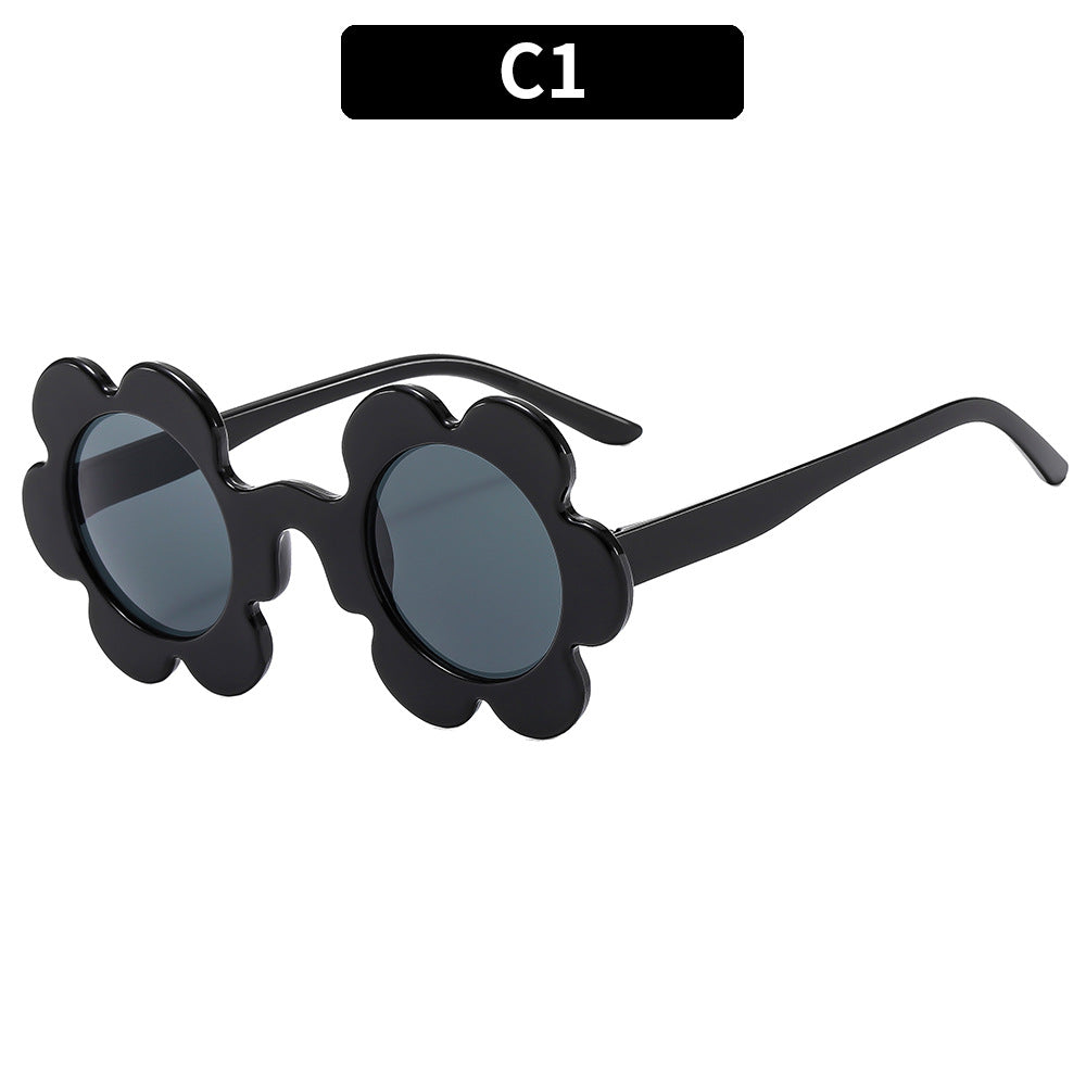 Trendy Floral Sunglasses Stylish Heart-Shaped UV400 Protection