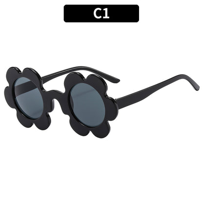 Trendy Floral Sunglasses Stylish Heart-Shaped UV400 Protection