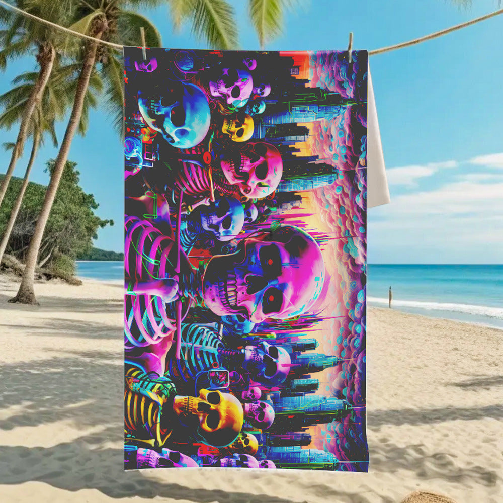 Customizable Turtle Print Beach Towel Ultra-Soft Microfiber Bath Towel