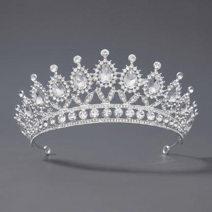 Luxury Rhinestone Princess Crown Headpiece for Birthdays and Weddings
