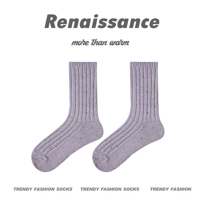 Mid Calf Dotted Combed Cotton Moisture Wicking Socks