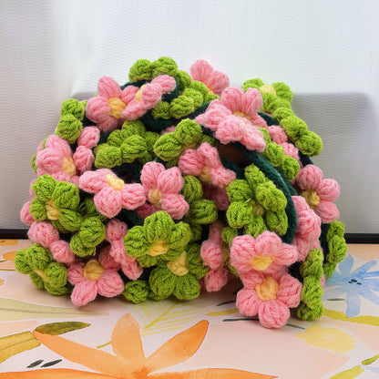 Handcrafted Floral Crochet Blanket - Daisy Pattern Plush Throw