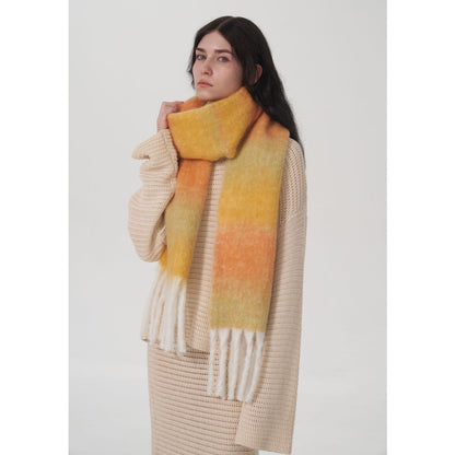 Gradient Wool Scarf for Women Elegant Casual Winter Wear