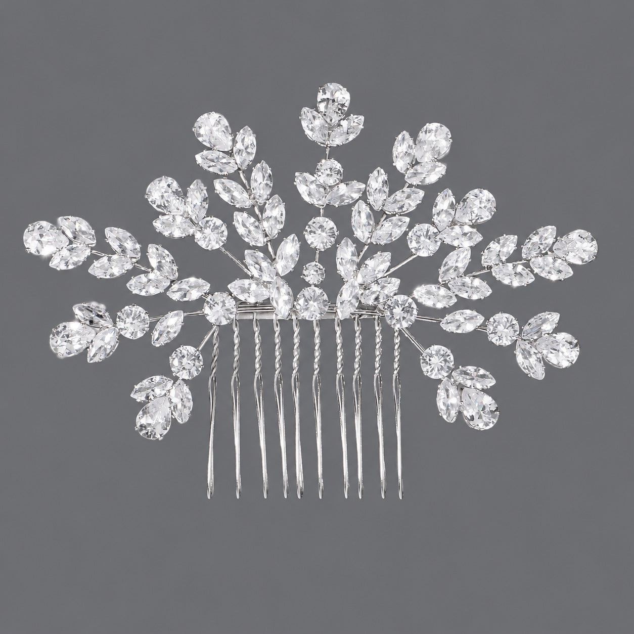 Vintage Floral Zircon Hair Comb Elegant Bridal Headpiece