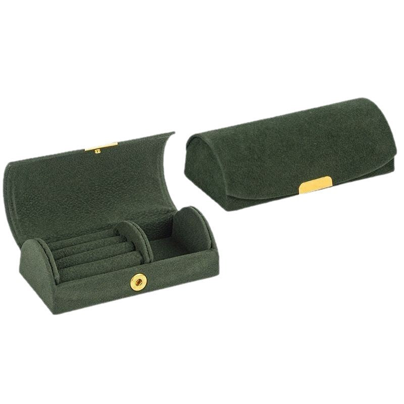 Mini Pearl Texture Velvet Jewelry Box Travel Case