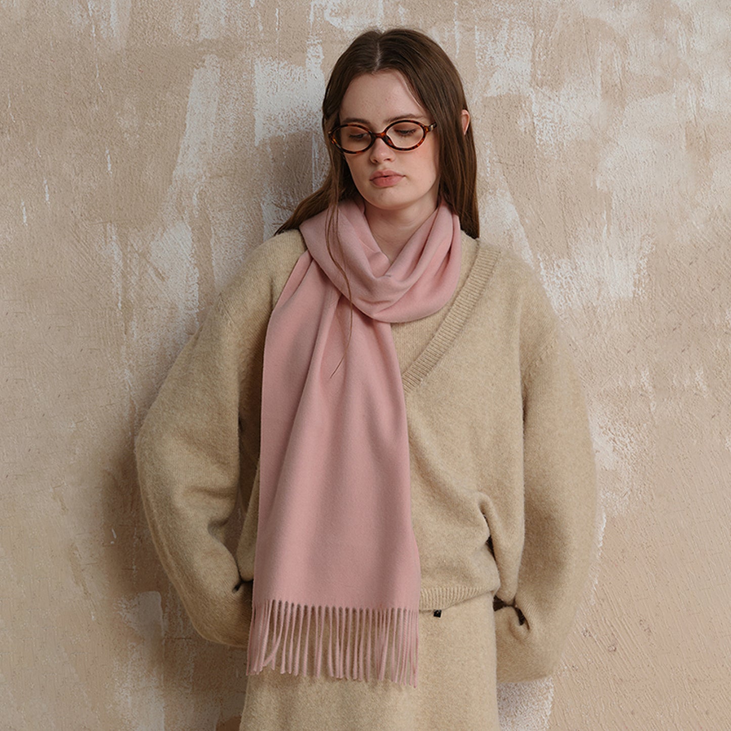 Classic Wool Scarf with Tassels for Men and Women