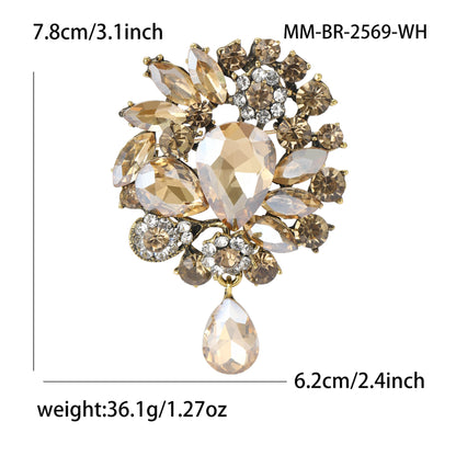 Fashionable Creative Alloy Rhinestone Pendant Brooch for Women