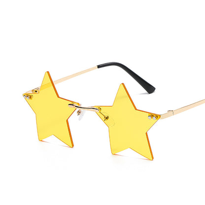 Trendy Star Shaped Sunglasses Pink Gradient UV400 Protection