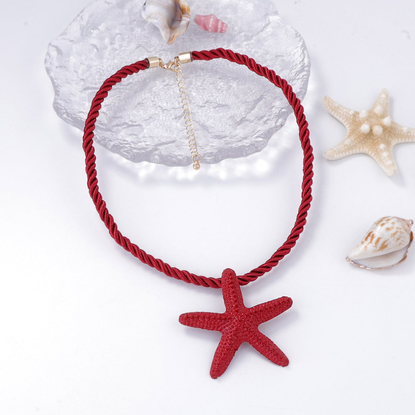 Alloy Starfish Pendant Necklace Beach Casual Layering