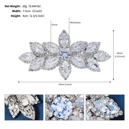 Elegant Flower Design Rhinestone Hair Clip For Women