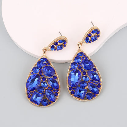Earrings Colorful Rhinestone Geometric Statement Fashion
