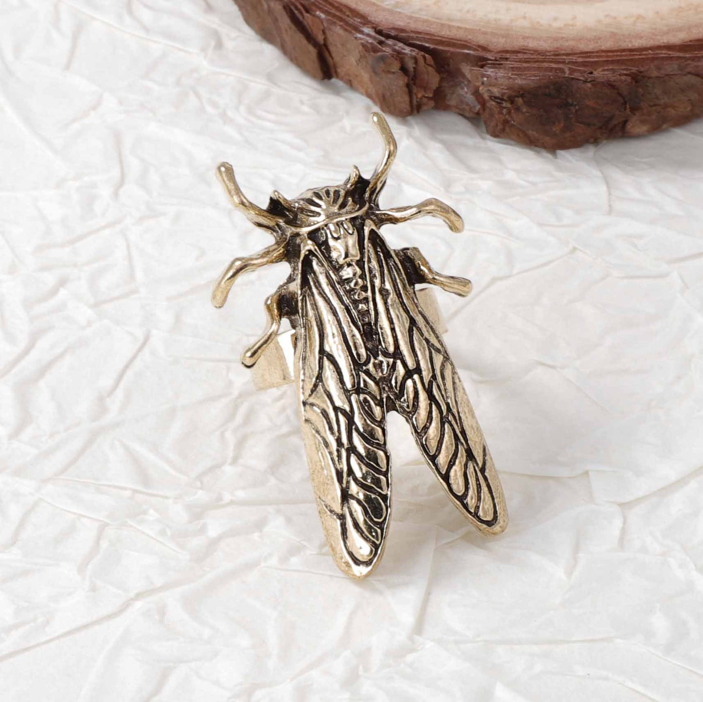 Adjustable Open Ring Cicada Ladybug Alloy Casual
