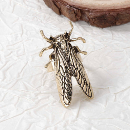 Adjustable Open Ring Cicada Ladybug Alloy Casual