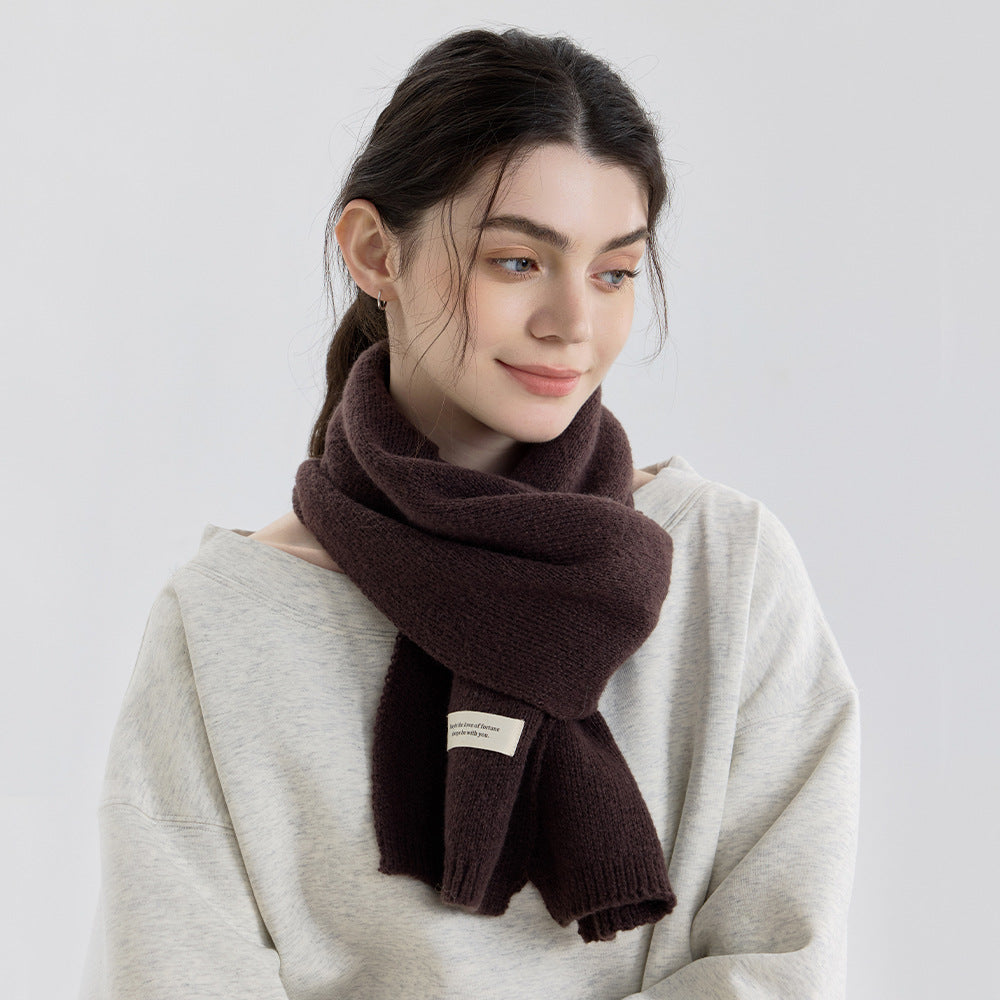 12-Color Solid Knit Scarf for Women and Men - Versatile Cozy Neck Warmer