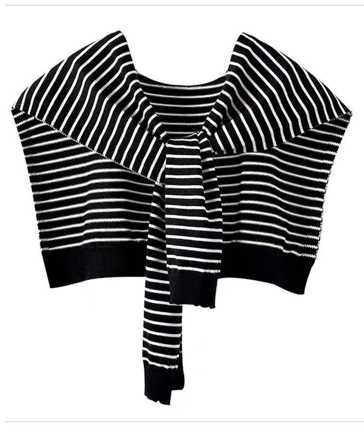 Chic Striped Knit Shawl for Women - Elegant Lightweight Overlay