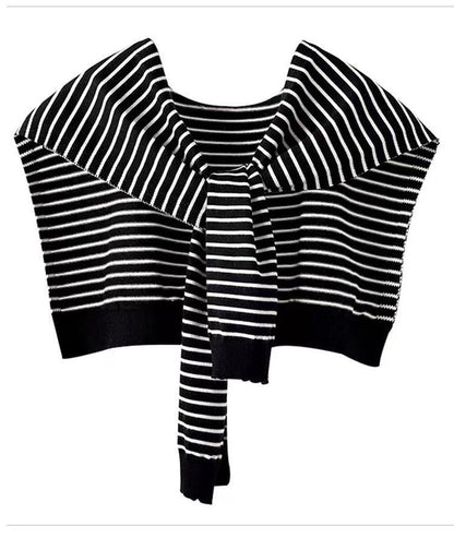 Chic Striped Knit Shawl for Women - Elegant Lightweight Overlay