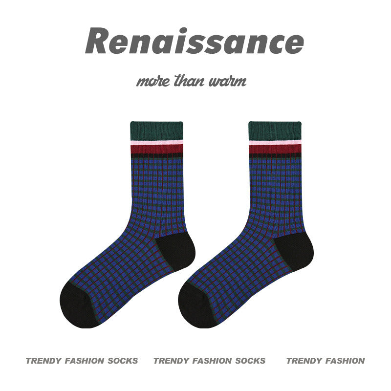 Renaissance Embossed Mid Calf Cotton Socks