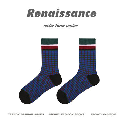 Renaissance Embossed Mid Calf Cotton Socks
