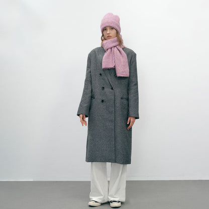Unisex Solid Color Wool Blend Knitted Beanie and Scarf Set