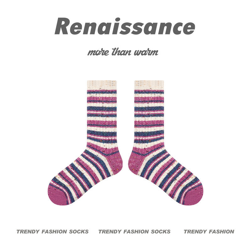 Cozy Spotted Mid Calf Socks Acrylic Blend Casual