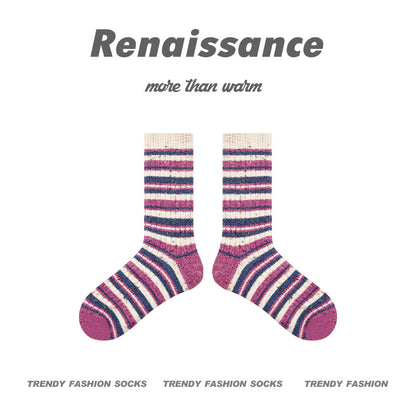 Cozy Spotted Mid Calf Socks Acrylic Blend Casual