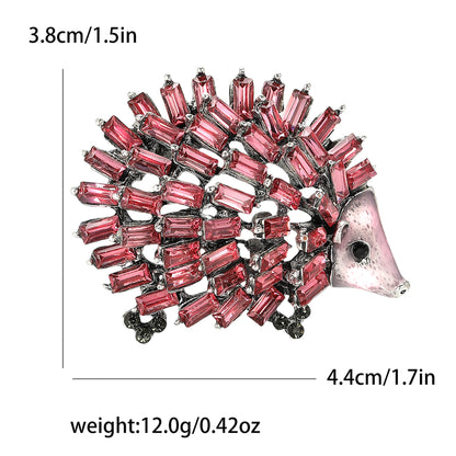 Creative Cartoon Hedgehog Alloy Rhinestone Brooch Fashionable Accessory
