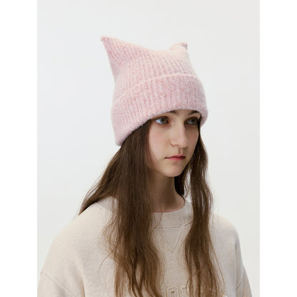 Handmade Wool Blend Knitted Beanie Unisex Casual Warm Hat