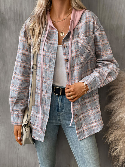 Oversized Plaid Cotton Shirt For Casual Wear