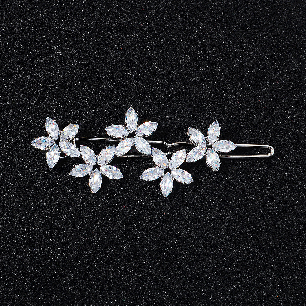 Elegant Rhinestone Hair Clips with Metal Side Pins