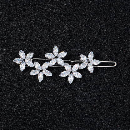Elegant Rhinestone Hair Clips with Metal Side Pins