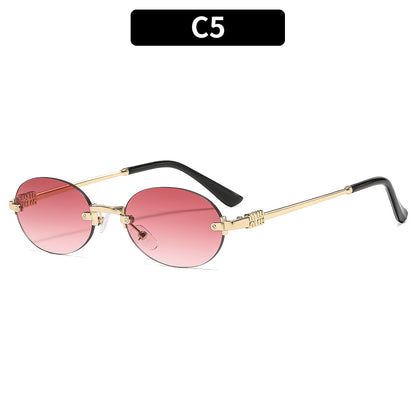 Oval Frame UV400 Sunglasses Stylish for Outdoor Activities