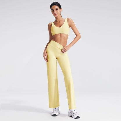 Women’s Yoga Set Deep V-Neck Sports Bra and Leggings