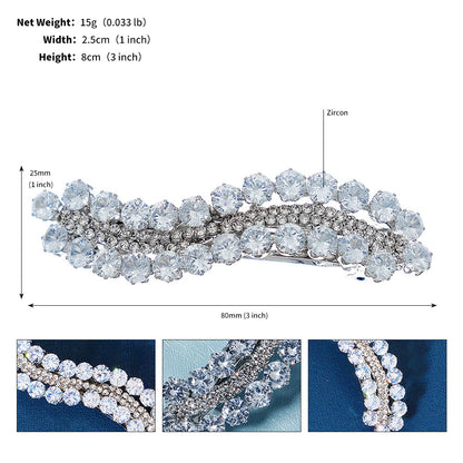 Elegant Flower Design Rhinestone Hair Clip For Women