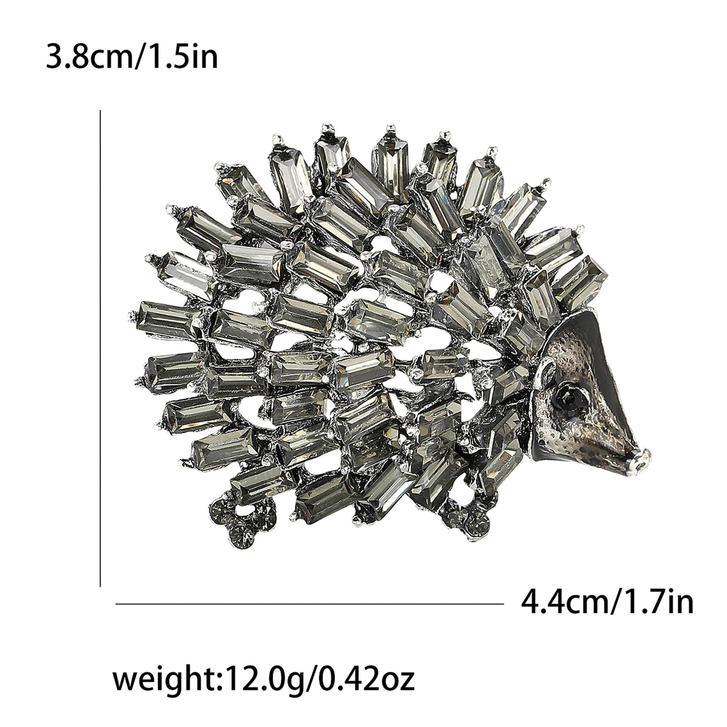 Creative Cartoon Hedgehog Alloy Rhinestone Brooch Fashionable Accessory