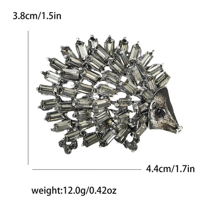 Creative Cartoon Hedgehog Alloy Rhinestone Brooch Fashionable Accessory
