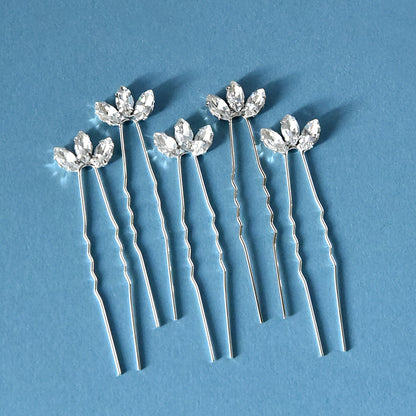 Metallic U Shaped Hair Pin Set of 3 Bridal Hair Accessories