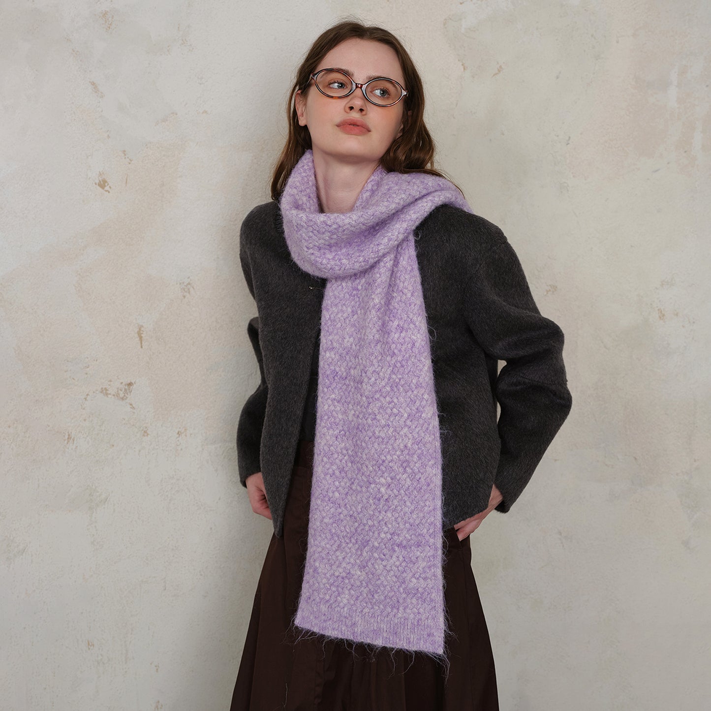 Classic Solid Knit Scarf in Blue - Stylish and Versatile