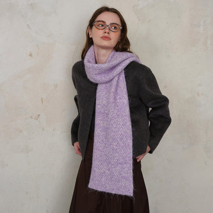 Classic Solid Knit Scarf in Blue - Stylish and Versatile