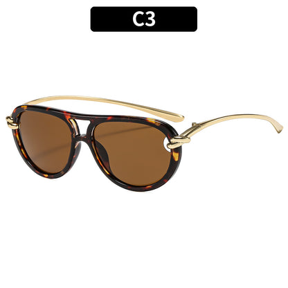 Trendy Knotted Double Beam UV400 Sunglasses