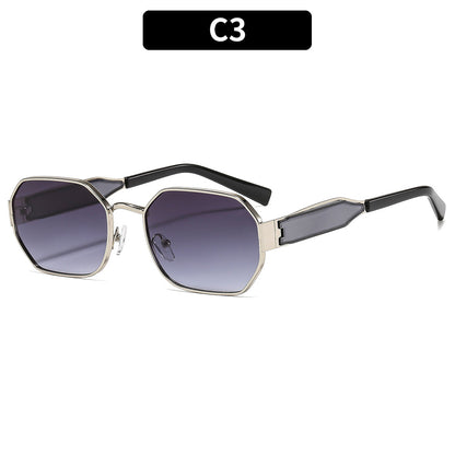 Trendy Polygonal Metal Sunglasses Stylish Outdoor Eyewear