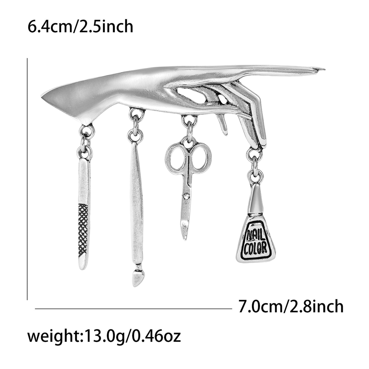 Retro Nail Artist Tools Brooch Pin Minimalist Unisex Lapel Flower Accessory