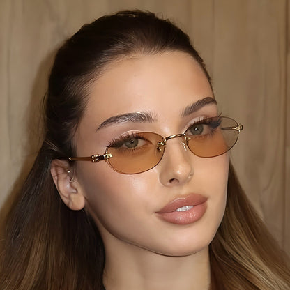 Oval Frame UV400 Sunglasses Stylish for Outdoor Activities