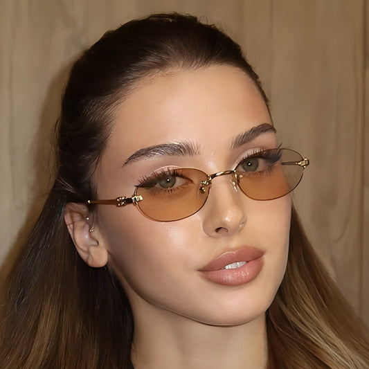 Oval Frame UV400 Sunglasses Stylish for Outdoor Activities