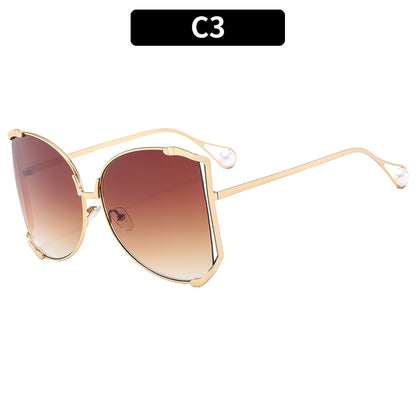 New Oversized Metal Frame Sunglasses UV400 Protection Stylish Eyewear