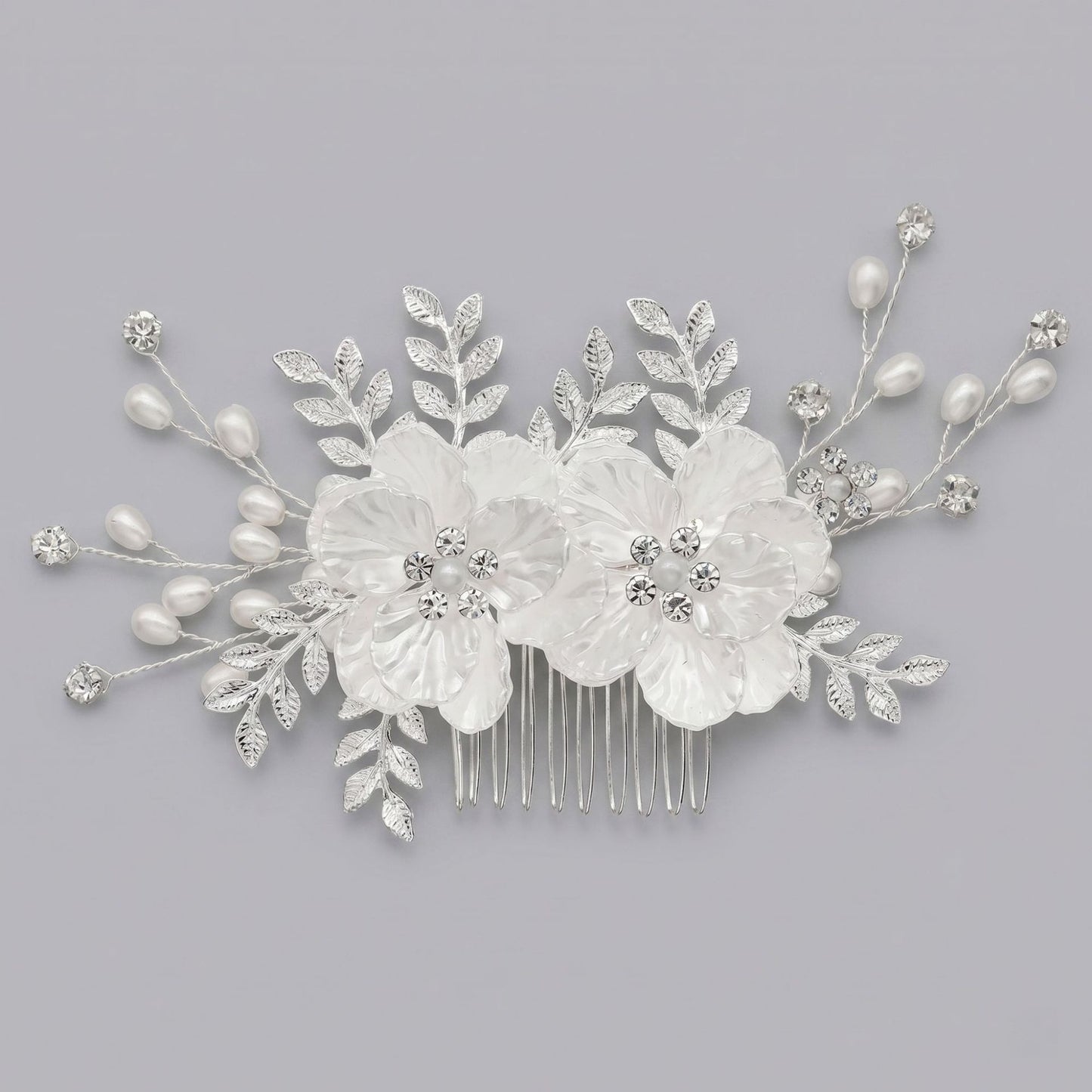 Exquisite Pearl and Crystal Flower Headpiece for Bridal Photoshoots