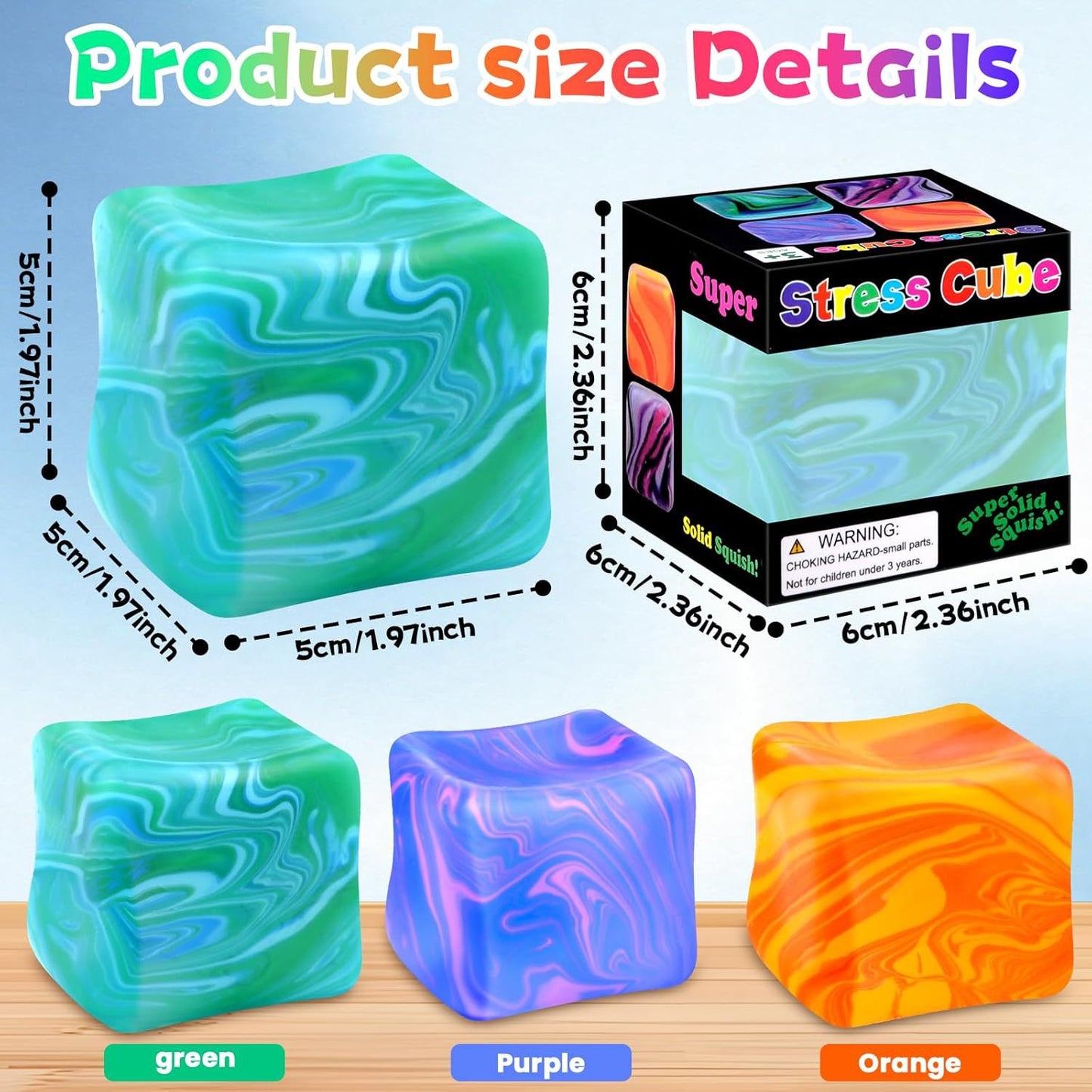 Textured Square Squishy Stress Toy Soft Silicone