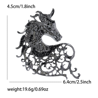 Vintage Horse Head Brooch Creative Fashion Pin Jewelry