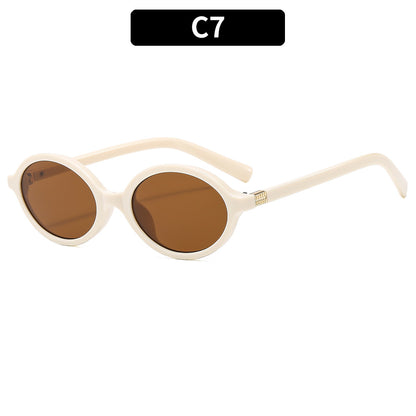 Vintage Oval Sunglasses Stylish UV Protection Eyewear